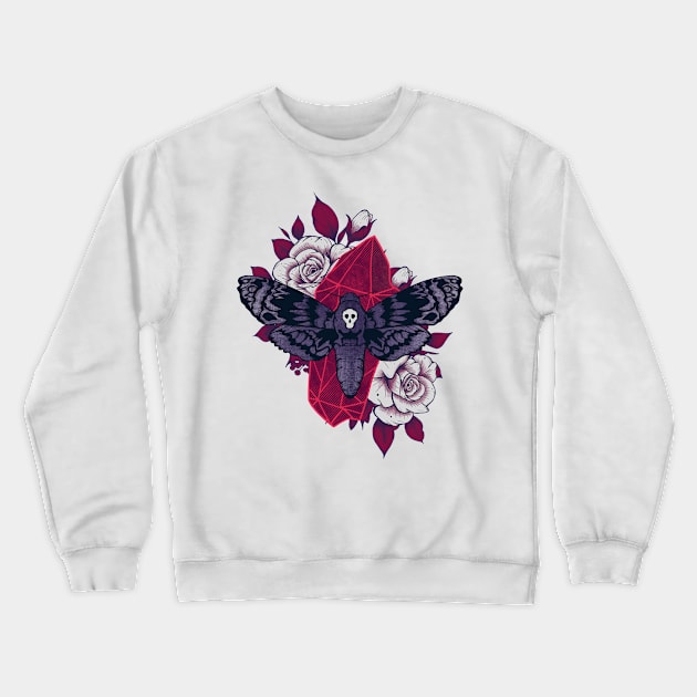 Death Moth Crystal Crewneck Sweatshirt by Jess Adams